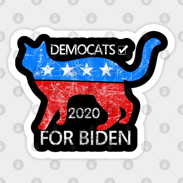 Democrat for Biden 2020 Presidential Cat Lover Sticker by TeeCreations